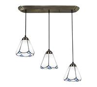 ksxnkhk Hanging Pendant Light Chandeliers Ceiling Lights Tiffany Style Lamps Mediterranean Stained Glass Chandelier Kitchen Hanging Pendant Lights for Dining Room Bar Cafe Table (A)