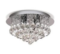 ksxnkhk Indoor Led Ceiling Pendant, Chandeliers Light Lamp Crystal LED Four Light Small Round Transparent Glass Water Drop Ceiling Lamp,Foyer