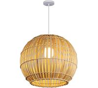 ksxnkhk Japanese Style Chandeliers Woven Lamp Shade Ball Shape Rattan Basket Hollow Ceiling Pendant Light Semi Flush Mount Home Ceiling Light Fixtures,Luxury