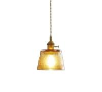 ksxnkhk Japanese-Style Retro Brass Chandelier Luxury Glass Pendant Light Indoor Entrance Hanging Lamp for Kitchen Island Living Room Bedroom Bedside Dining Room Hallway Ceiling Light Fixtu