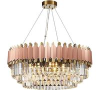 ksxnkhk Large Crystal Chandelier Lights Luxury Modern 3-Tier Raindrop Chandeliers Hanging Pendant Light Fixture for Dining Room Living Room Entryway-Gold 60x35cm
