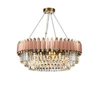 ksxnkhk Large Crystal Chandelier Lights Luxury Modern 3-Tier Raindrop Chandeliers Hanging Pendant Light Fixture for Dining Room Living Room Entryway-Gold 80x35cm