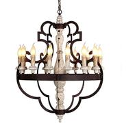 ksxnkhk Large Farmhouse Pendant Light E14 Bulbs Luxurious Dining Room Light Fixtures Linear Chandelier with Black Painting