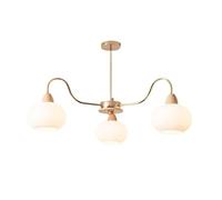 ksxnkhk Large Milk Glass Sputnik Chandelier Mid Century Modern Semi Flush Mount Ceiling Light Antique Hanging Lamp Nordic Wood Farmhouse Pendant Light Fixture for Living Room Bedroom Dinin
