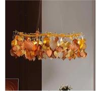 ksxnkhk Leaf Southeast Asian Restaurant Chandelier Modern Light Luxury Dining Room Art Table Decoration Living Room Lamps(3colors Changeable,L125CM)