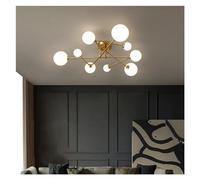 ksxnkhk - Led Ceiling Chandelier Milky White Glass Gold Compatible with Living Room Bedroom Loft Home Decor Lighting Lusters Fixture,Hanging Lights