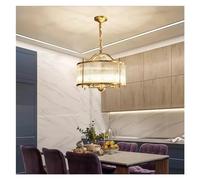 ksxnkhk Light Chandelier, Modern Style Hanging Lamp Interior Lighting Fixtures LED Pendant Lights Bronze Glassl Black Gold Chandelier Compatible with Bedroom(Cold White,Glod D50)