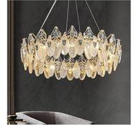 ksxnkhk Light Luxury Living Room Crystal Chandelier French Modern Simple and Atmospheric Feather Villa Bedroom Master(Three Colors,D60CM H20CM)