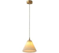 ksxnkhk Lighting Pleated Fabric Chandelier Modern Minimalist All Copper Art Hanging Light Dining Table Homestay Bedside Study Decoration Ceiling Hanging Lamp