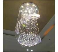 ksxnkhk Long LED Spiral Crystal Chandelier Compatible with Staircase Lighting Staircase Lighting Showcase Bedroom Living Room Lobby Home Decoration, Chandelier(D100xH280cm)
