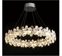 ksxnkhk Luxury Chrome Petal LED Crystal Chandeliers Home Lighting for Living Dining Room Decorate Indoor Ceiling Pendant Lights Fixtures,Chandelier