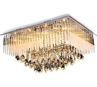 ksxnkhk Luxury Crystal Ceiling Light Modern K9 Crystal Droplet Chandelier Flush Mount Ceiling Lighting, Pendant Light