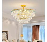 ksxnkhk Luxury Crystal Light American Post-Modern Chandelier Living Room European Luxury Hall Bedroom Dining Room Light(Tricolor Light,D60CM)