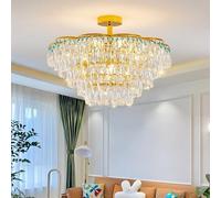ksxnkhk Luxury Crystal Light American Post-Modern Chandelier Living Room European Luxury Hall Bedroom Dining Room Light(Cool White,D80CM)