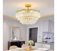 ksxnkhk Luxury Crystal Light American Post-Modern Chandelier Living Room European Luxury Hall Bedroom Dining Room Light(Tricolor Light,D50CM)