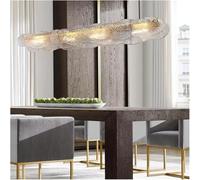 ksxnkhk Luxury Dining Room Chandelier Art Water Glass Dining Table Gallery Decoration Hanging Light Fixtures(Warm White,L120cm)