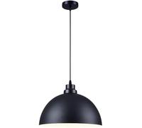 ksxnkhk Minimalist Industrial Pendant Light E27 Black Iron Project Light Retro Pendant Lamp Creative Restaurant Cafe Kitchen Island Table Semi-Circular Metal Pot Lid Hanging Lamp(40 * 18cm