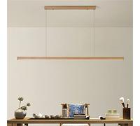 ksxnkhk Modern Adjustable LED Wooden Linear Pendant Light for Dining Room Kitchen Island Living Bar 150cm Wood Hanging Light.