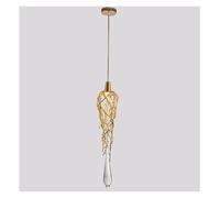 ksxnkhk Modern Brass Crystal Chandelier Lighting Copper Pendant Hanging Light Luxury Glass Drops Restaurant Light, Chandelier