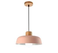 ksxnkhk Modern Chandelier, Japanese Style Single Head Small Chandelier Wooden Pendant Light Color Industrial Hanging Lamp Metal Shade Decorative Ceiling Lighting Compatible with Kitchen is