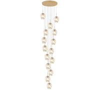 ksxnkhk Modern Crystal ChandeliersHigh Ceiling Long Raindrop Ceiling Light Foyer Chandeliers for Villa Living RoomSpiral Staircase Lighting-Customizable Decor Pendant Light A