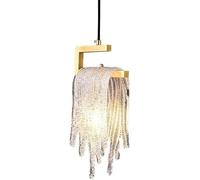 ksxnkhk Modern Crystal LED Kitchen Lamp Ceiling Hanging Over Island Nordic Brass Lighting Fixture Long Glass Bar Small Chandelier For Bedroom Dining Room Hallway Bathroom