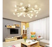 ksxnkhk Modern Firework Chandelier,Crystal Dandelion Pendant Lighting,Clear Crystal Plum Blossom Ceiling Hanging Lamp for Bedroom-Silver 18 Lights Decoration
