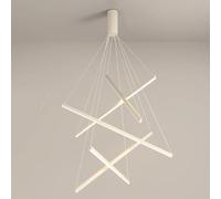ksxnkhk Modern LED Chandelier Foyer Entryway High Ceiling Remote Dimmable Spiral Staircase Chandelier Minimalist White Pendant Light Fixture Sputnik Ceiling Hanging Lamp for Living Room Ho