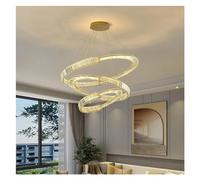 ksxnkhk Modern Lights Luxury Gold Round Ceiling Crystal Chandelier American Living Room Indoor Lights Triple Ring Light Chandelier,for Home