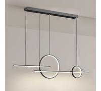 ksxnkhk Modern Linear Pendant Light LED Chandelier Geometric Dining Room Hanging Lamp Minimalist Kitchen Island Lighting Fixture 3 Color Mode Chandeliers for Living Bedroom Star of Dark 12
