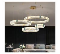 ksxnkhk Modern Living Room Gold Crystal Round Ceiling Chandelier Luxury Glossy Remote Control Dimmable LED Lights Luxury Chandelier,for Home