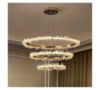 ksxnkhk Modern Luxury Chandelier, Indoor Home Decoration, Dining Room, Living Room, Light Luxury Floral Wreath, Crystal Chandelier(3 ringsD80 60 40cm A)