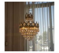 ksxnkhk Modern Luxury Chandelier LED Crystal V-intage French Pendant Light Compatible with Living Bedroom Gold Crown Lamp Indoor Lighting,Luxury