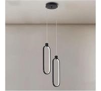 ksxnkhk Modern Minimalist Aluminum Chandelier Nordic Oval LED Pendant Light Adjustable Ceiling Lighting Fixture fo Kitchen Island Dining Room Bedroom Bedside Suspended Lamps (Color : 3 Col