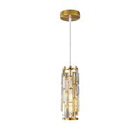 ksxnkhk Modern Pendant Lighting,E26 Adjustable Suspension Wire Hanging Lamp Fixtures,Pendant Light For Kitchen Island, Industrial Style Crystal Restaurant Chandelier 11.8X3.9inch (