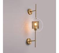 ksxnkhk - Modern Wall Lamp Sconce Beside Bedroom Glass Ball LED E27 Wall Lights Fixtures Iron Pair Sucker V-intage Indoor Wandlamp Lighting Bathroom Mirror Stair Light, Chandelier