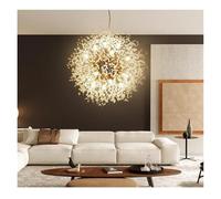 ksxnkhk Nordic Minimalist Creative Wrought Iron Dandelion Chandelier Living Room Bedroom Dining Led Indoor Lighting Fixtures(60cm Round Gold)