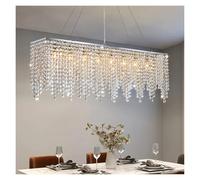 ksxnkhk Nordic Modern Living Room Chandelier Light Luxury Crystal LED Chandelier Chrome Plated Island Restaurant Room Lighting, Contemporary
