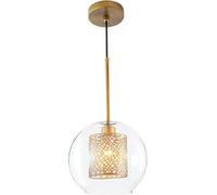 ksxnkhk Nordic Style Single-Headed Chandelier, Highly Translucent Glass Lampshade,Light Luxury Creative Personality Pendant Light, Bar Cafe Bedside Orb Small Hanging Lamp The N - 30 * 29cm