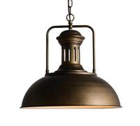 ksxnkhk Nordic Vintage Industrial Style Pendant Light Single Head Wrought Iron Lid Chandelier Edison Oil Rubbed Bronze Modern Dome Ceiling Fixture