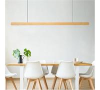 ksxnkhk Nordic Wooden Colour Pendant Lamp Modern LED Long Line Hanging Chandelier Light Fixture For Dining Room Kitchen Office Shop(80cm,Pine C)