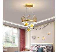 ksxnkhk Pendant Lamp LED Pendant Light with Pentagram Lighting - Crown Chandelier Compatible with Girls Room Living Room Ceiling Pendant Lighting, Chandelier