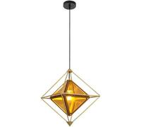 ksxnkhk Pendant Light Modern Simple E27 Bedside Diamond Shape Geometric Single Head Hanging Lamp Lighting Nordic Style Pendant Lights Fixture Restaurant Chandelier with Clear Glass Shade(G