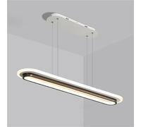 ksxnkhk Pendant Light Oval Dining Table Office Lamps Hanging Light 6000K Ceiling Light Warm White Modern Long Strip Chandelier Chandelier(Black,58CM)