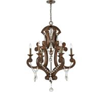 ksxnkhk Pendant Lights, 28-Inches V-intage Six Light Chandelier in Spanish Antique Dark Bronze Finish,Compatible with Kitchen,Closet,Bathroom,Hanging Lighting Lamp