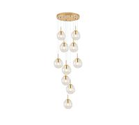 ksxnkhk Pendant Lights Kitchen Island Chandelier Globes Glass,10 Lights Modern Linear Barn Hanging Pendant Lighting for Dining Room,Cluster Ceiling Lighting Fixture-Gold 1 45x200cm