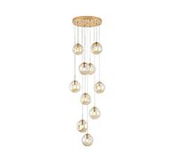 ksxnkhk Pendant Lights Kitchen Island Chandelier Globes Glass,10 Lights Modern Linear Barn Hanging Pendant Lighting for Dining Room,Cluster Ceiling Lighting Fixture-Gold 2 45x200cm