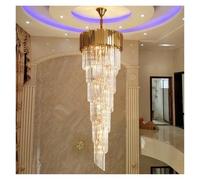 ksxnkhk Post-Modern Luxury Crystal Long for Hotel Duplex Spiral Grand Staircase,Warm Atmosphere