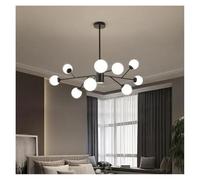 ksxnkhk Post-Modern Minimalist Light Luxury Nordic Restaurant Living Room Magic Bean Chandelier Molecular Atmosphere Home Copper Lamps(Black 9 Heads)