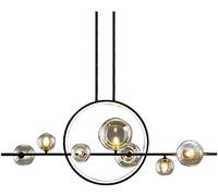 ksxnkhk Postmodern Wrought Iron Chandelier - Glass Bubble Long Strip Pendant Light Compatible with Bedroom Living,for Living Room